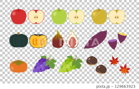 Autumn taste illustration set 129663923