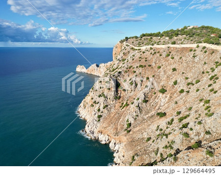 fortress on a rock near the sea coast fortress on a rock near the sea coast 129664495