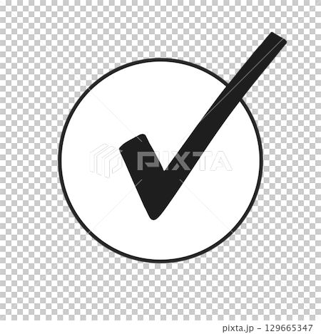 複選標記簡單黑色 複選標記簡單黑色 129665347