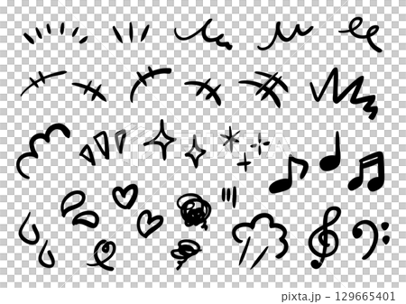 Hand-drawn emotion cartoon mark illustration icon set Hand-drawn emotion cartoon mark illustration icon set 129665401