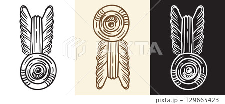 Vertical engraving floral monogram and design element vector Vertical engraving floral monogram and design element vector 129665423