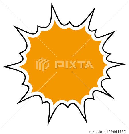 シンプルな吹き出しのイラスト　とげとげ 129665525