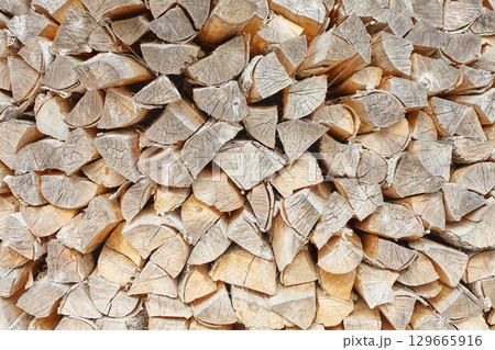 Chopped wood for the fireplace, natural background. Chopped wood for the fireplace, natural background. 129665916