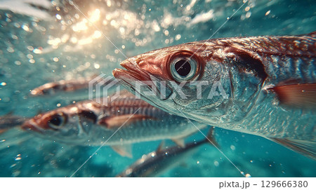 鮮やかな魚のクローズアップ 129666380