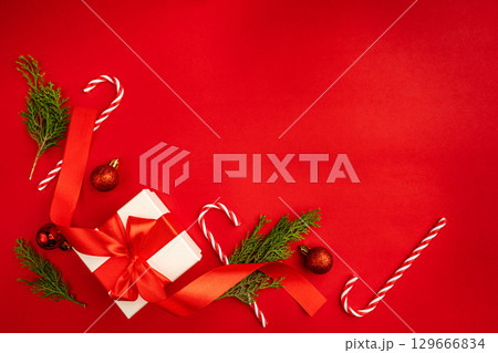 Christmas and Happy New background 129666834