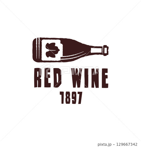 Red Wine Bottle Logo 129667342