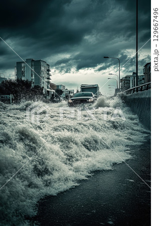 photograph storm vehicle pickup truck sea photograph storm vehicle pickup truck sea 129667496