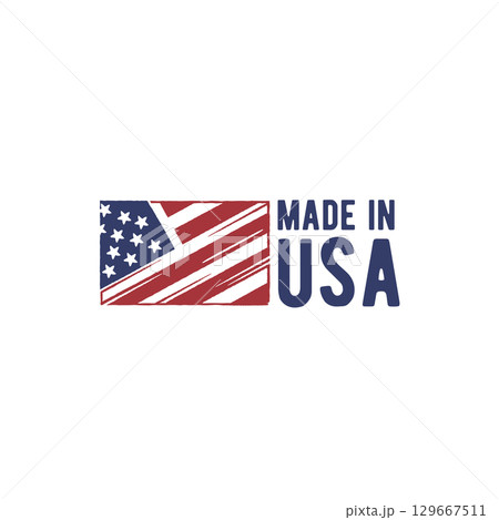 Made In USA Flag Logo 129667511