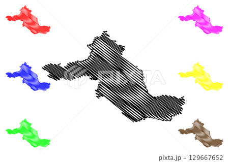 See-Gaster District (Switzerland, Swiss Confederation, Canton of St Gall, St. Gallen or Sankt Gallen) map vector illustration, scribble sketch Wahlkreis See-Gaster map 129667652