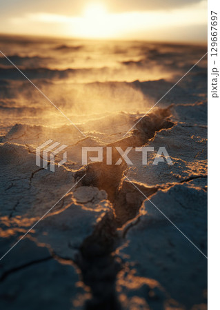 aerial view salt sunset landscape sun 129667697