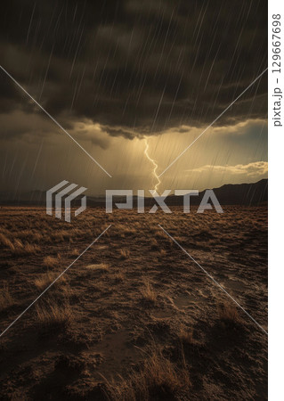 photograph landscape sky foreground sandy terrain 129667698