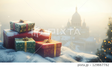 paris photograph ground cityscape background christmasthemed 129667782