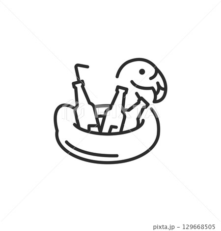 Flamingo Drink Holder Icon Flamingo Drink Holder Icon 129668505