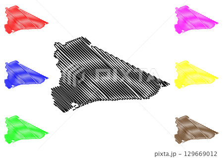 Shire of East Gippsland (Commonwealth of Australia, Victoria state, Vic) map vector illustration, scribble sketch East Gippsland Shire Council map 129669012