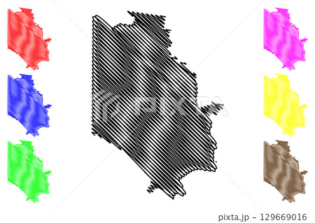 Shire of Glenelg (Commonwealth of Australia, Victoria state, Vic) map vector illustration, scribble sketch Glenelg Shire Council map 129669016