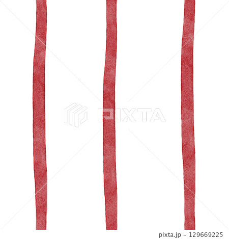 Seamless watercolor pattern with red stripes, hand drawn. Nautical style on a white background for printing on bed linens and cozy pajamas.. Abstract geometric striped illustration for fabric 129669225