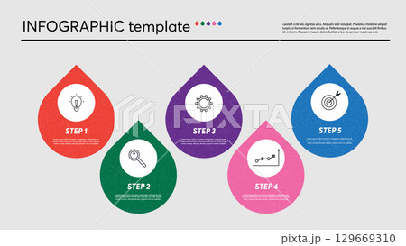 Creative vector infographic with 5 options, steps or processes. Creative vector infographic with 5 options, steps or processes. 129669310