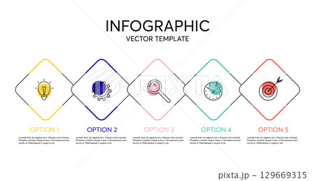 Creative vector infographic with 5 options, steps or processes. Creative vector infographic with 5 options, steps or processes. 129669315