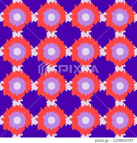 Seamless pattern with abstract flowers. Bright endless backdrop from multicolored abstract shapes. Template for design of fabric wallpaper wrapping Seamless pattern with abstract flowers. Bright endless backdrop from multicolored abstract shapes. Template for design of fabric wallpaper wrapping 129669397
