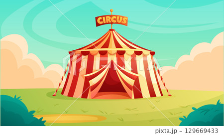 vintage circus striped tent outdoors during daytime vintage circus striped tent outdoors during daytime 129669433