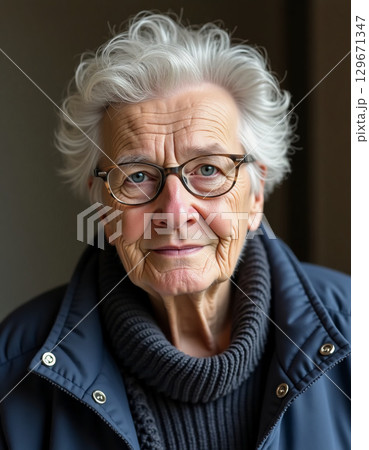An elderly individual gazes softly, their thoughtful smile reflecting a life rich with experiences Generative AI An elderly individual gazes softly, their thoughtful smile reflecting a life rich with experiences Generative AI 129671347