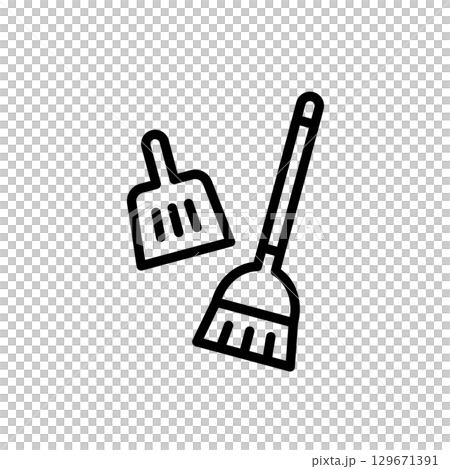 Broom and dustpan_icon Broom and dustpan_icon 129671391