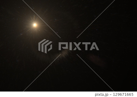 Abstract Natural Sun flare on the black. 129671665