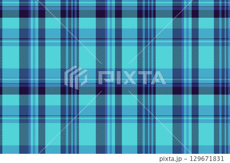 Classic blue tartan pattern. Seamless fabric design, ideal for backgrounds, textiles, and wrapping. Demonstrates timeless style and versatile applications. 129671831
