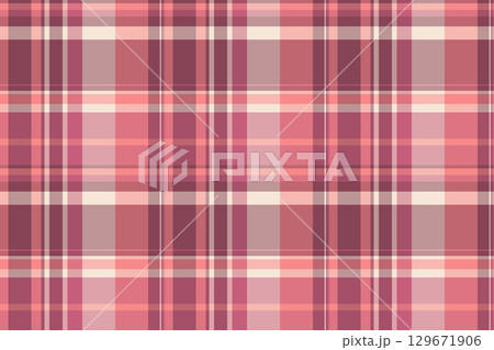 English fabric check vector, christmas card background texture pattern. Strip seamless tartan plaid textile in red and light colors. English fabric check vector, christmas card background texture pattern. Strip seamless tartan plaid textile in red and light colors. 129671906