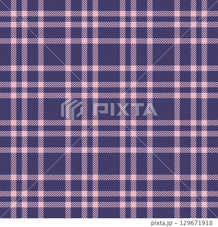 Fluffy tartan fabric check, costume background texture pattern. November vector textile seamless plaid in indigo and light colors. 129671918