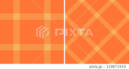 Seamless check tartan of fabric plaid texture with a pattern vector textile background. Set in stylish colors. Stylish gingham patterns for clothing. 129671919