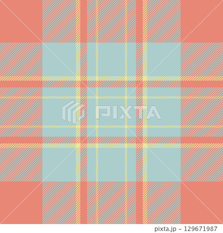 Classic plaid pattern featuring intersecting lines in pastel shades. Evokes warmth, tradition, and a timeless design. Use for textile design, backgrounds, and holiday themes. 129671987