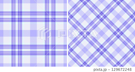 Elegant dual patterns of calming, light purple tartan diagonal plaid. Ideal for textile designs, backgrounds, various creative projects needing a refined touch. Elegant dual patterns of calming, light purple tartan diagonal plaid. Ideal for textile designs, backgrounds, various creative projects needing a refined touch. 129672248