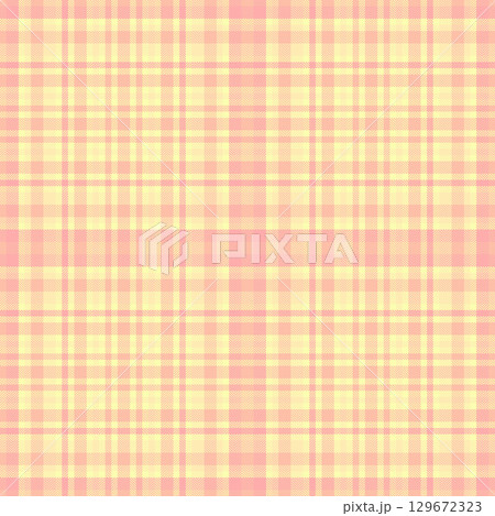 Up textile seamless texture, network background pattern tartan. Teen check fabric plaid vector in orange and lime colors. 129672323