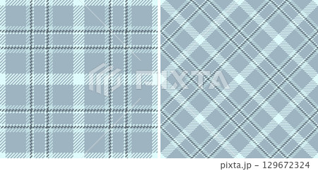 Check background vector of pattern plaid fabric with a texture seamless textile tartan. Set in trendy colors for stylish gingham patterns for clothing. 129672324