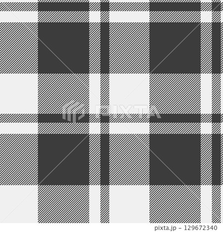 Improvement background pattern plaid, tailor fabric vector seamless. Korean texture tartan check textile in white and grey colors. Improvement background pattern plaid, tailor fabric vector seamless. Korean texture tartan check textile in white and grey colors. 129672340
