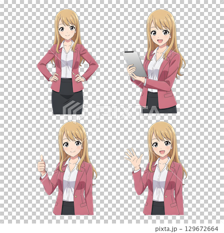 Set of Business man character design. Cartoon illustration. Set of Business man character design. Cartoon illustration. 129672664