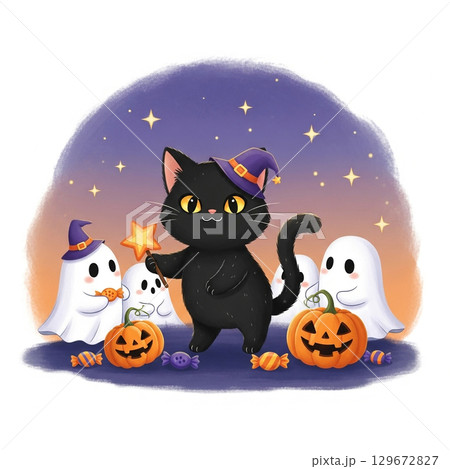 お菓子探しの黒猫 129672827