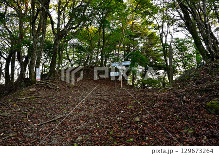 御坂山地の三方分山にて 朝の阿難坂峠 御坂山地の三方分山にて 朝の阿難坂峠 129673264