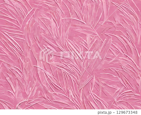 Soft, pink hues intertwine with textured patterns of leaves, evoking a sense of tranquility and artistic elegance, perfect for backgrounds and creative projects Generative AI 129673348