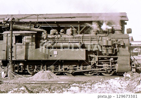 昭和44年　蒸気機関車4110　美唄鉄道4号機　美唄機関区　北海道 129673381