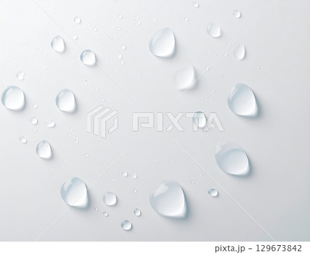 雨の日の窓についた透明感のある滴 129673842