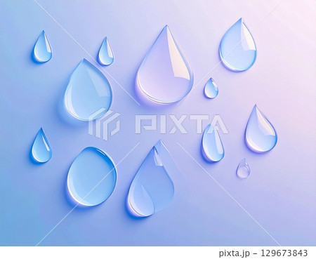 雨の日の窓についた透明感のある滴 129673843