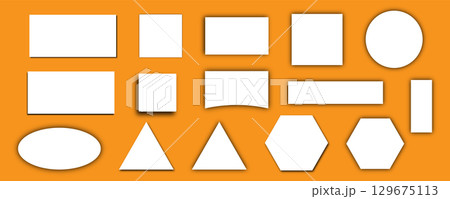 Variety of blank geometric shapes with shadow. 129675113