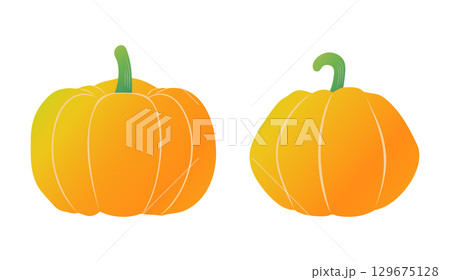 かぼちゃの手描きイラスト かわいい秋のイラスト素材 かぼちゃの手描きイラスト かわいい秋のイラスト素材 129675128