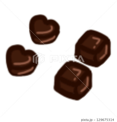 チョコレート　ハート　シンプル 129675314
