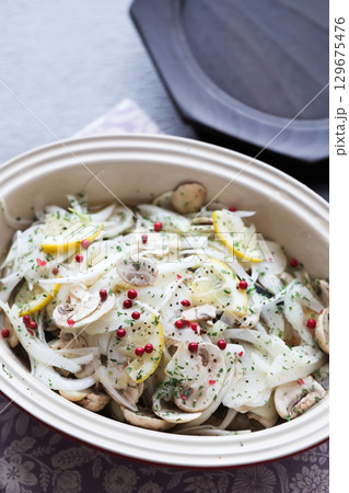 たまねぎと鯵の酢漬け 129675476