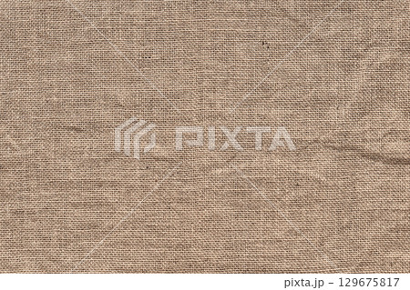 ジュート生地のテクスチャ 129675817