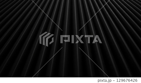 Abstract Black Pleated Fabric Texture Background 129676426