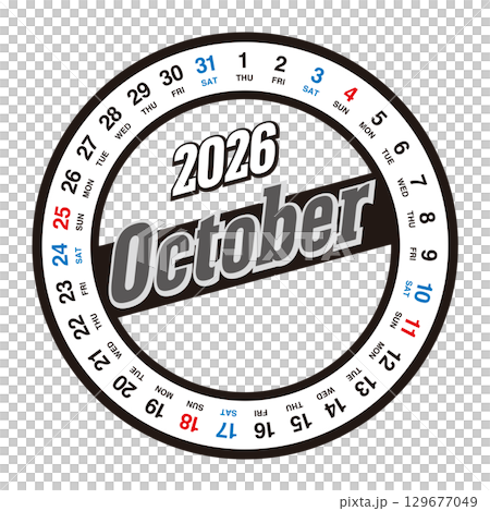 2026 年 10 月圓形日曆未列出日本假日 2026 年 10 月圓形日曆未列出日本假日 129677049